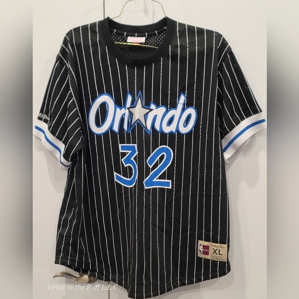 Mitchell And Ness Shaquille O'Neal Hard Wood Classic Pressed Graphic Jersey (XL)
